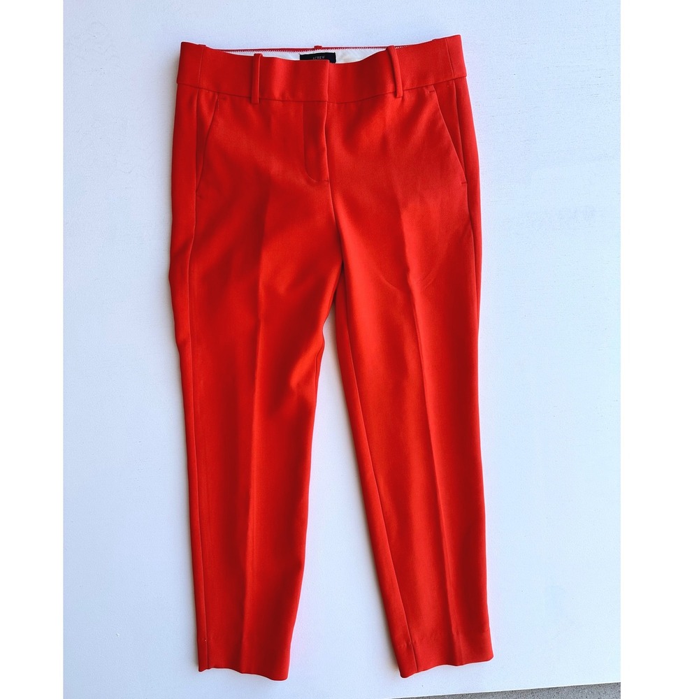 J.Crew Cameron Slim Cropped Pants Orange Stretch Size 6 Business Casual Trousers